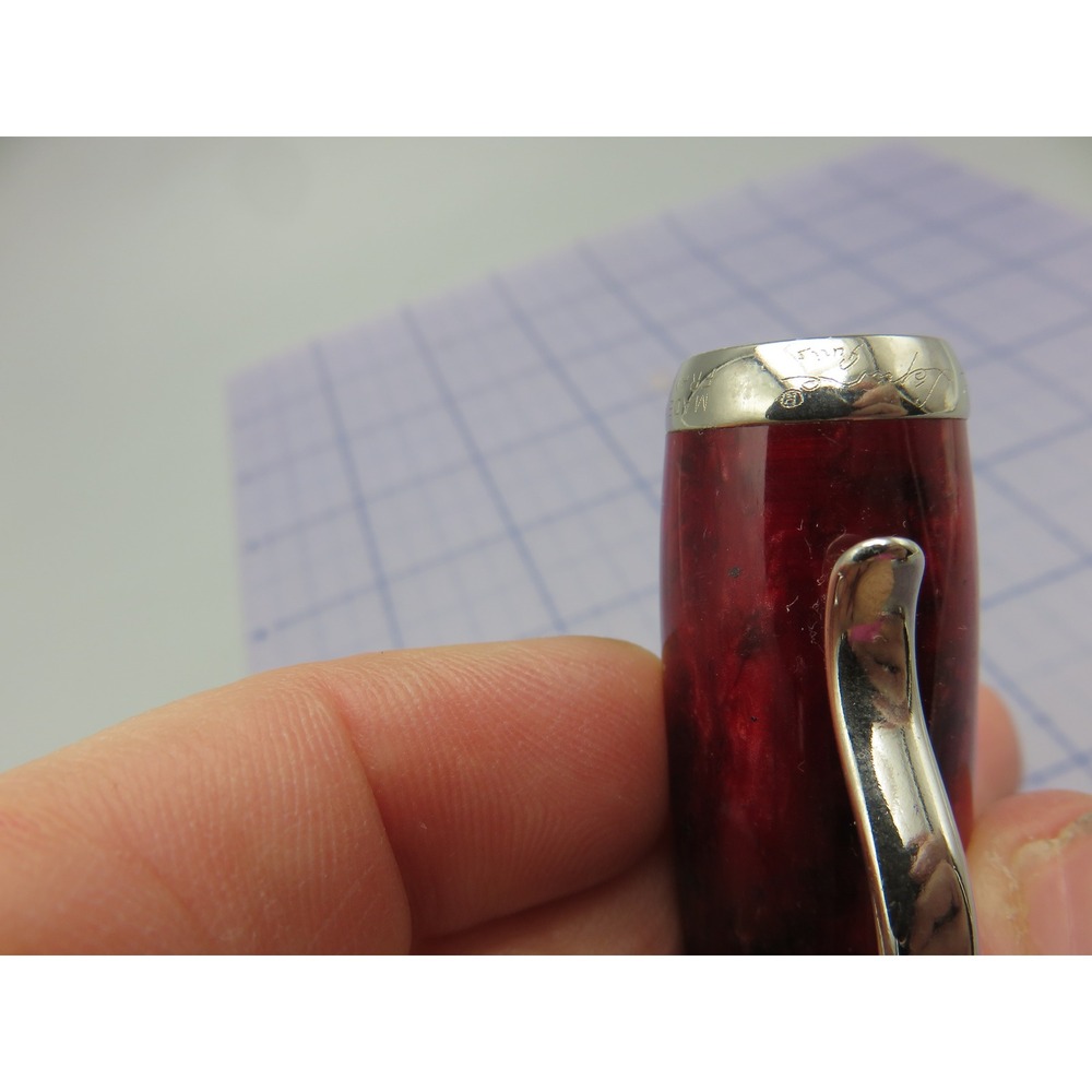 Jean Pierre Lepine Attila Little Fatty Ballpoint Pen Marbled Red France - Picture 11 of 15